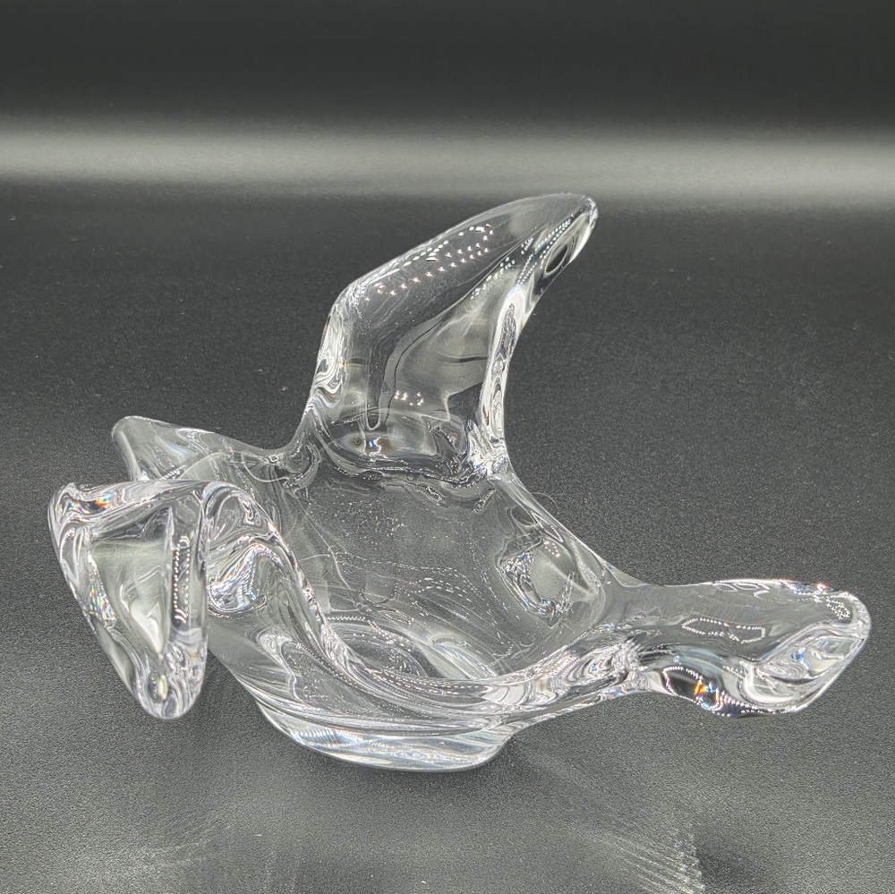 Vintage Princess House Clear Glass Dove Trinket Candy Dish